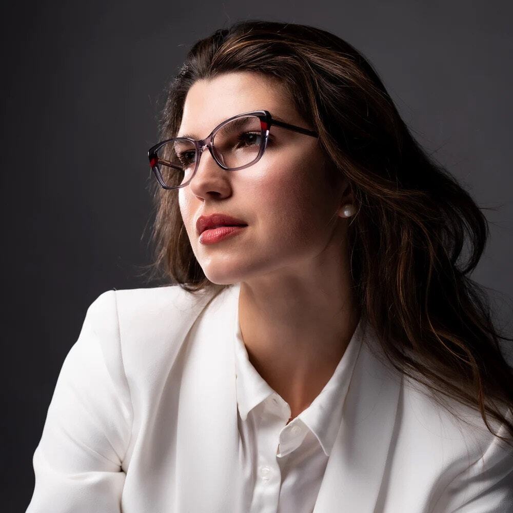 NEW Di Valdi DVO8206 Cat eye gray clear - Eyeglasses frame